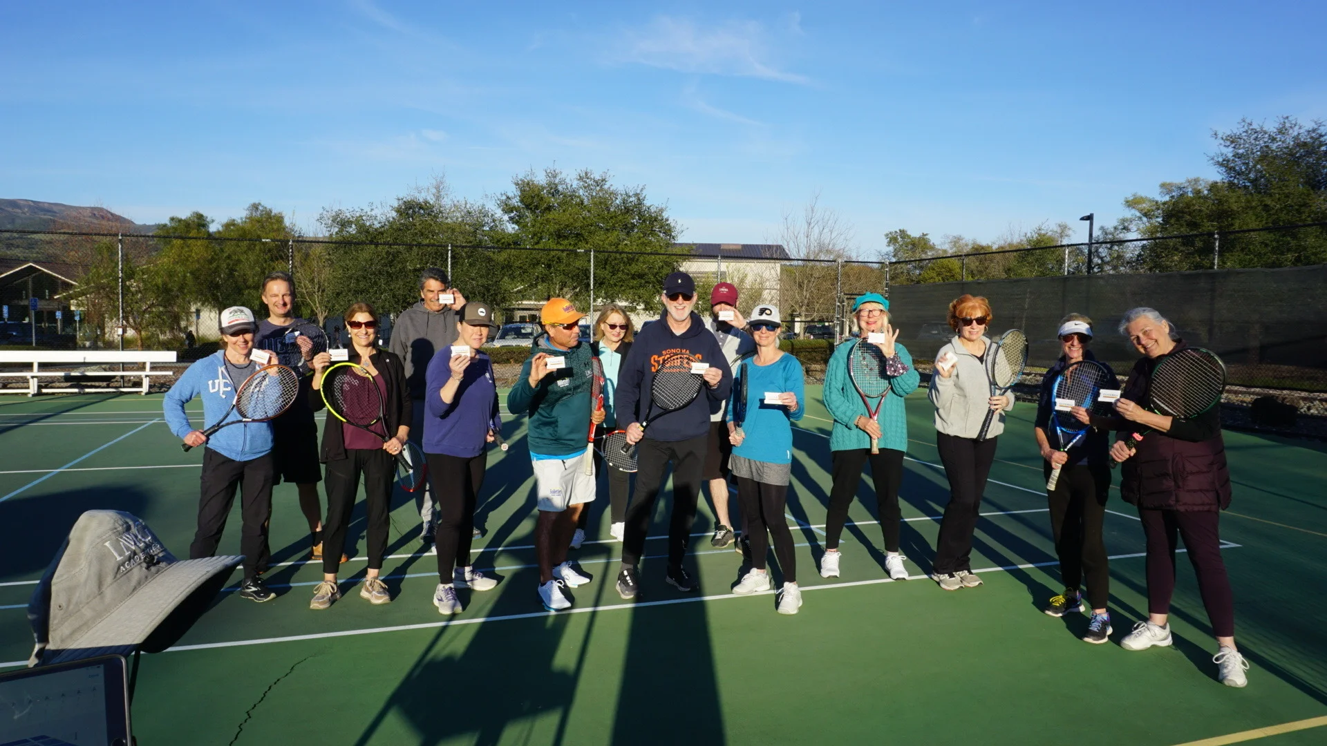 Community group of players on court