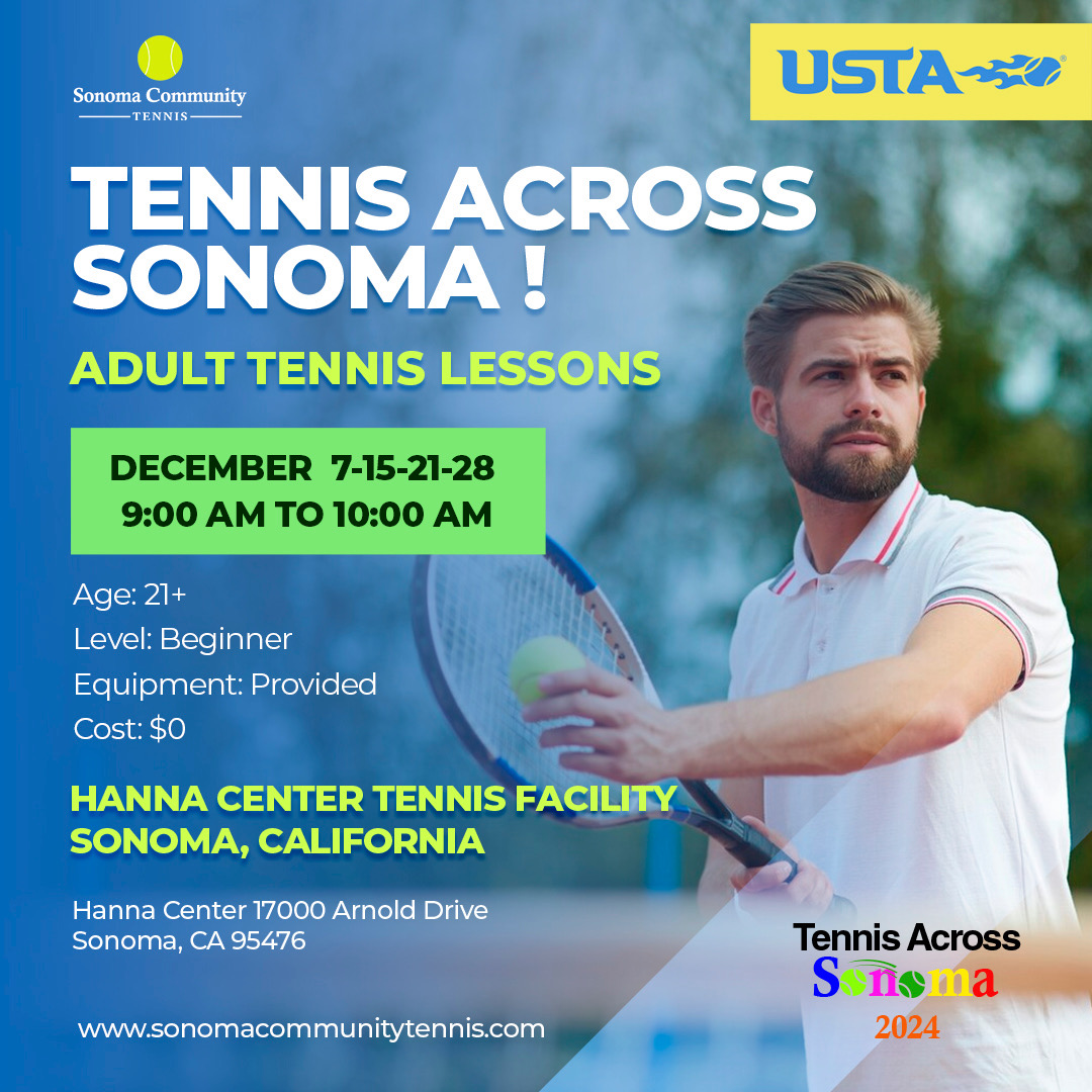 Tennis Across Sonoma — Adult Lessons (December)