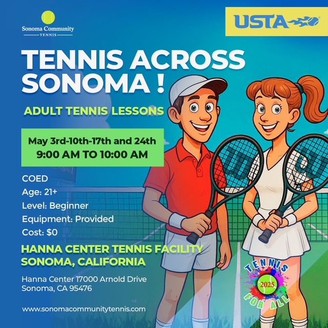 Tennis Across Sonoma — Adult Lessons (May)