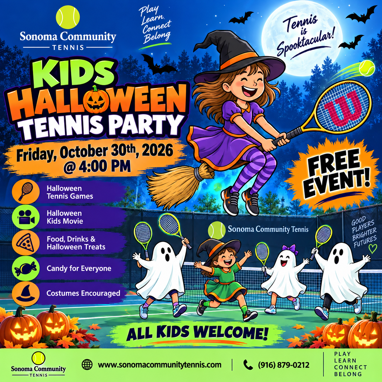 Kids Halloween Tennis Party!